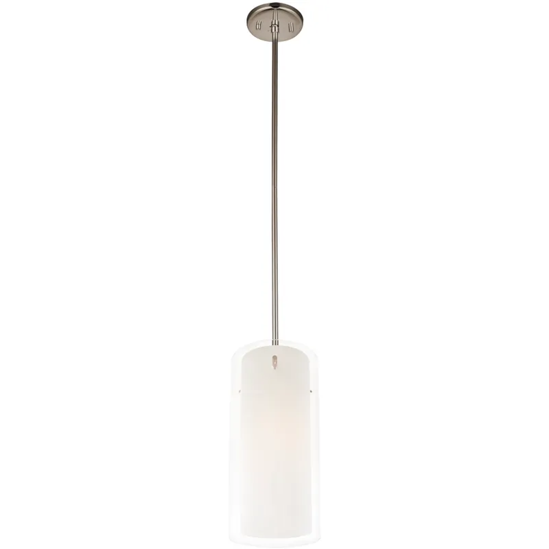 Essex 1 Light 7 inch Buffed Nickel Mini-pendant Ceiling Light in Half Opal Glass