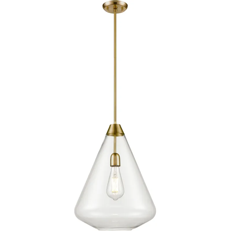 St. Julian 1 Light Brass Pendant Ceiling Light in Clear Glass