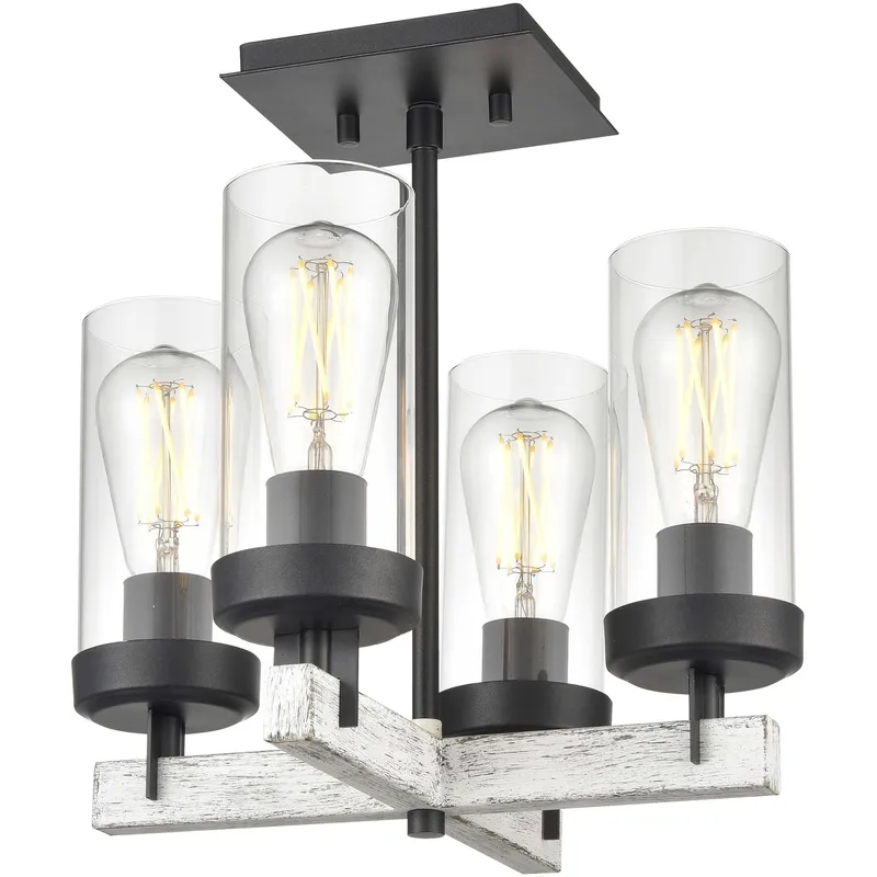 Okanagan 4 Light 13 inch Graphite Semi-flush Mount Ceiling Light