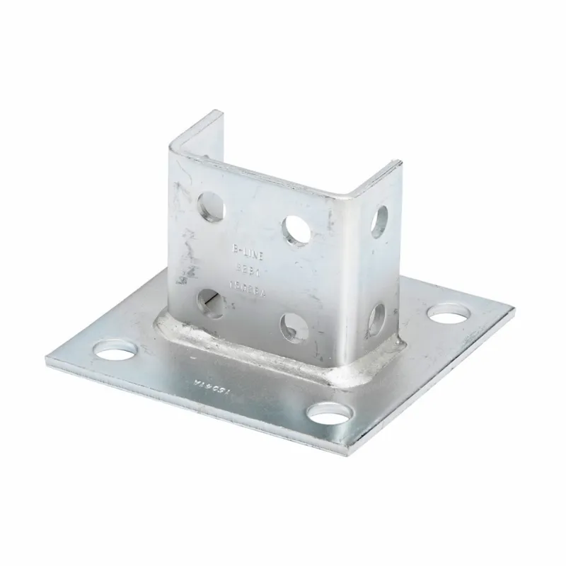 Post Base, 6 x 6" Base, For 1-5/8 x 1-5/8" Back-to-Back Strut, Steel