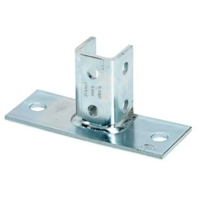 POST BASE FOR 1 5/8-IN. X 1 5/8-IN. CHANNEL, 8-IN. X 3 1/8-IN. X 3 1/2-IN.