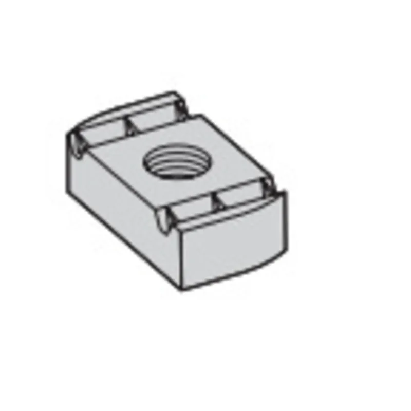 Channel Nut Without Spring, 3/8-16, Steel/Zinc