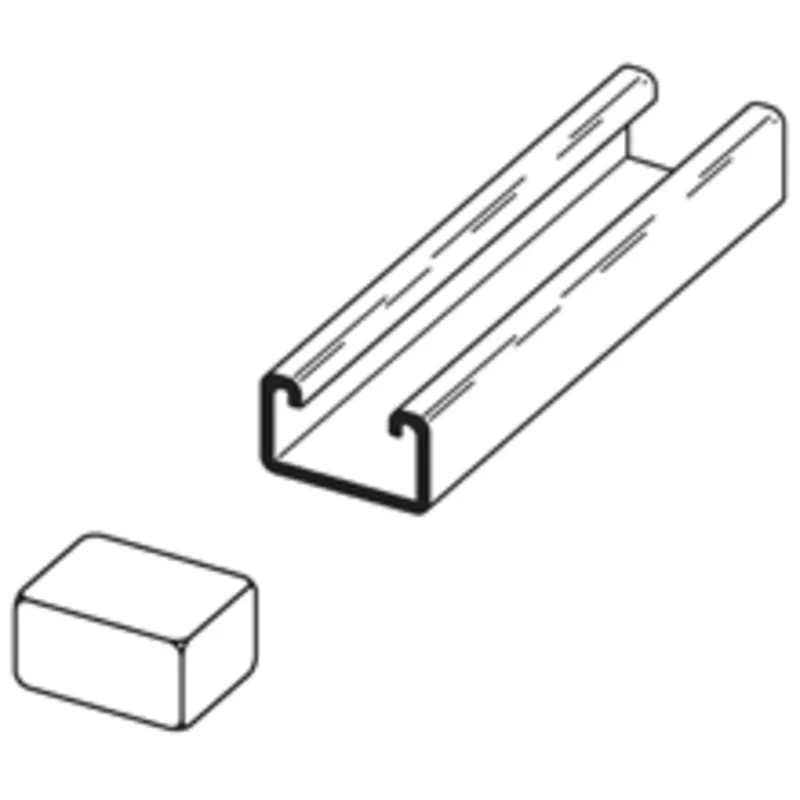 PLASTIC END CAP 13/16" X 1 5/8" CHNL (B52)
