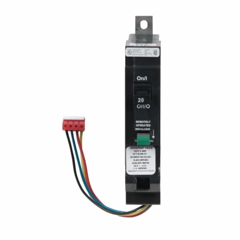 Breaker, 20A, 1P, 277 VAC, Type GHQ, 14 kAIC, Rem Cont Solenoid