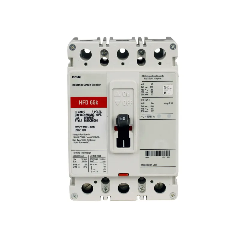 20A, 3P, 600V, 250 VDC, 65 kAIC, Type HFD CB