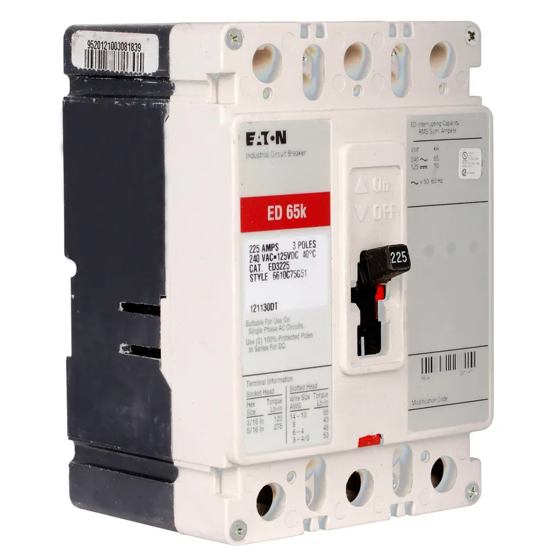 Breaker, 225A, 3P, 240V, 125VDC, Type ED, 65 kAIC