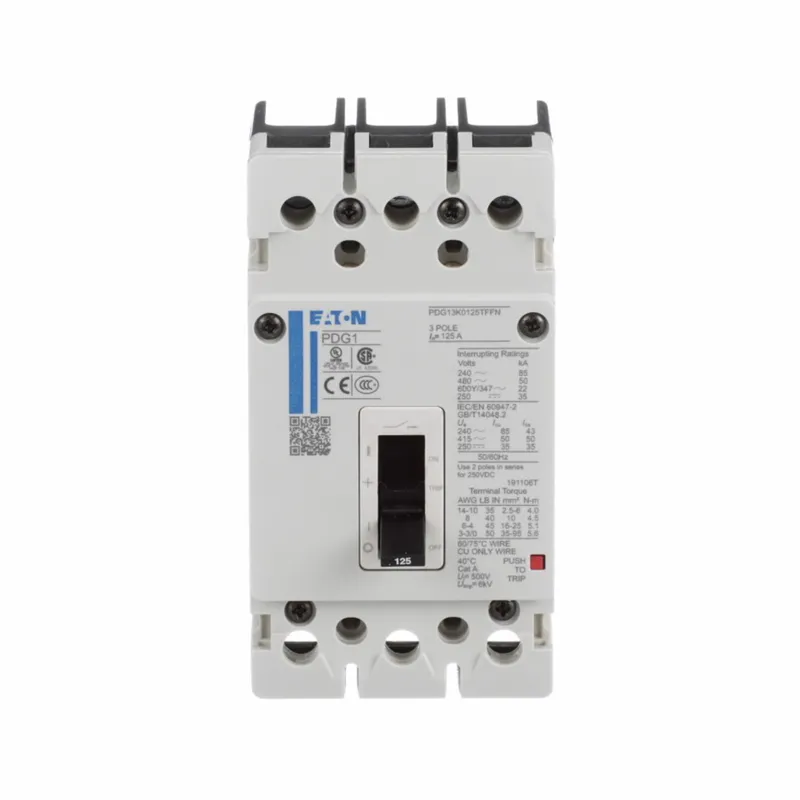 Breaker, Molded Case, Power Defense, 50A, 35kAIC @ 480VAC, Frame 1, Globally Rated