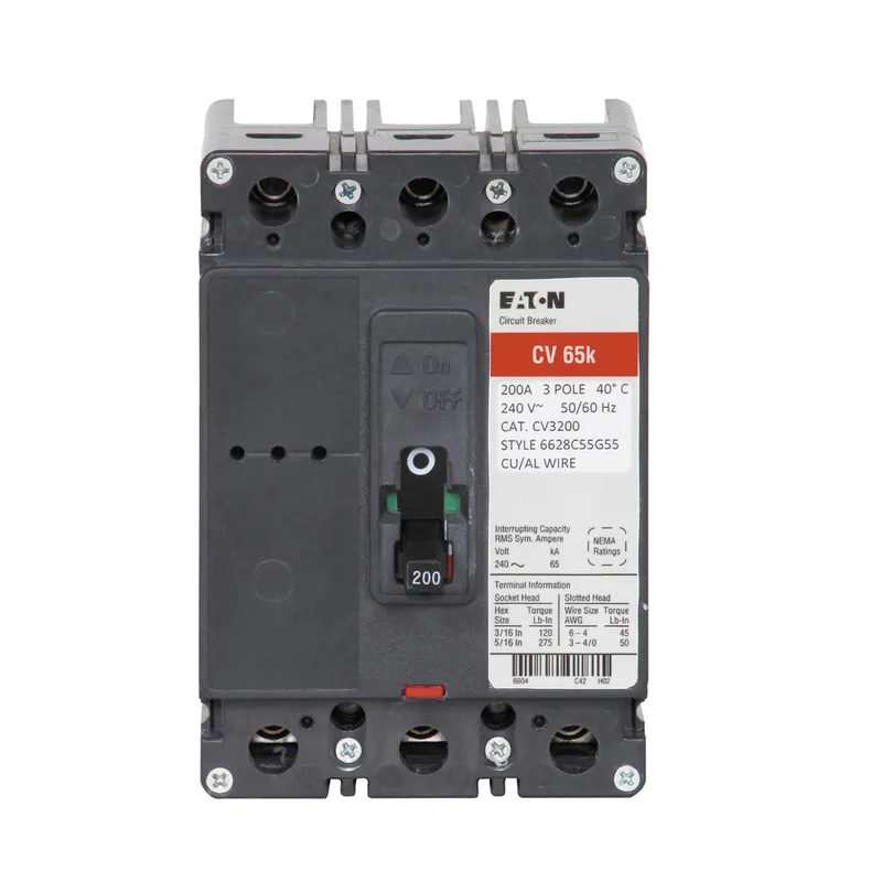 Breaker, Molded Case, CV Series, 3P, 125A, 240VAC, 65kAIC