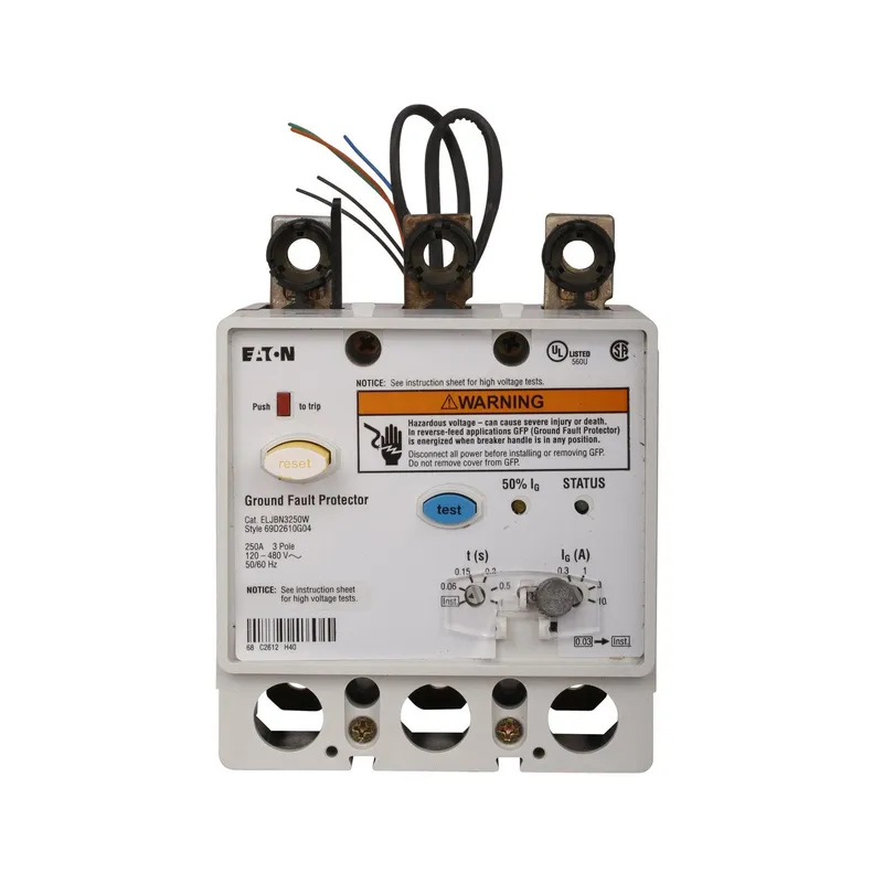 GFCI Module, JG Frame, 3P, 250A, 120-480VAC, Bottom Mount