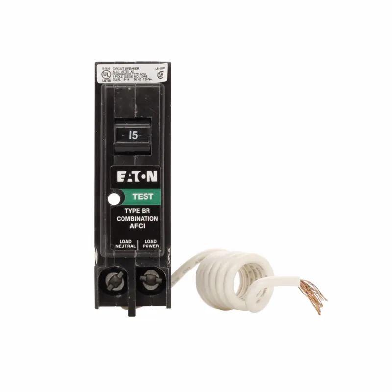 Breaker, 15A, 1P, 120/240V, 22 kAIC, Type BR, Arc Fault
