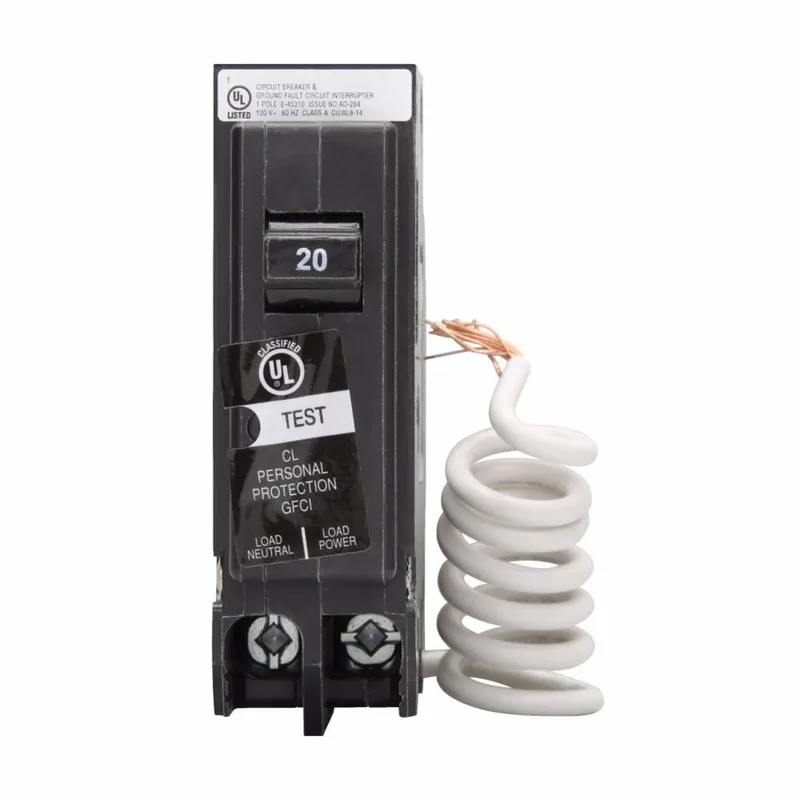 Breaker, 20A, 1P, 120/240V, 10 kAIC, Classified Ground Fault
