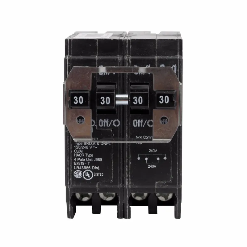 15/15A, 120/240V, 10 kAIC, Non-CTL Quad CB