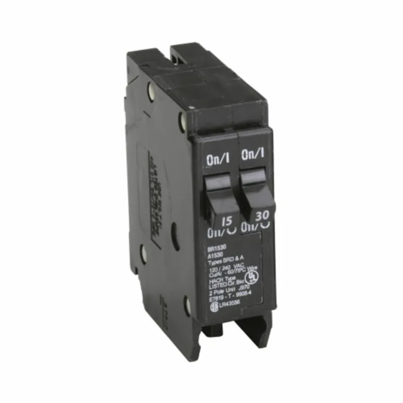 Breaker, 15/30A, 1P, 120/240V, 10 kAIC, BR Series, Duplex