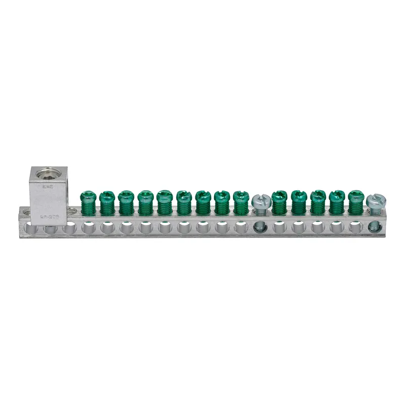 Ground Bar Kit, 14 Circuits, 6.74", Cu/Al, 2/0 AWG Lug
