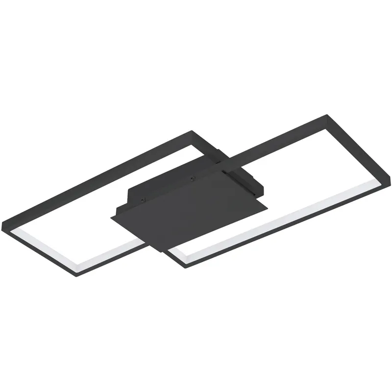 Milanius LED 20.47 inch Matte Black Flush Mount Ceiling Light, Wall Mountable