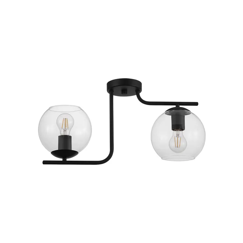 Marojales 2 Light 21.93 inch Black Semi Flush Ceiling Light
