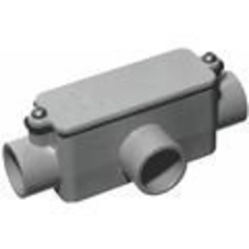 Conduit Body, Type T, Size 1", Cover/Gasket, PVC