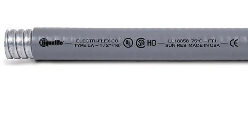 1/2" Liquidtight Steel Flex, UL Listed, Type UA, Gray, 100' Coil