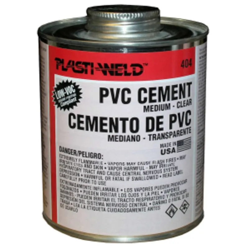 Clear PVC Cement, Medium Bodied 404, 1/2 Pint