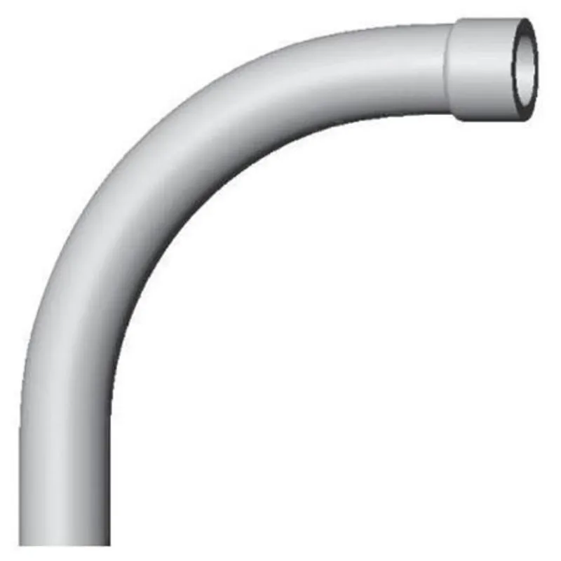 2-1/2" PVC 90° Elbow, 24" Radius, Schedule 40, Gray, Bell End