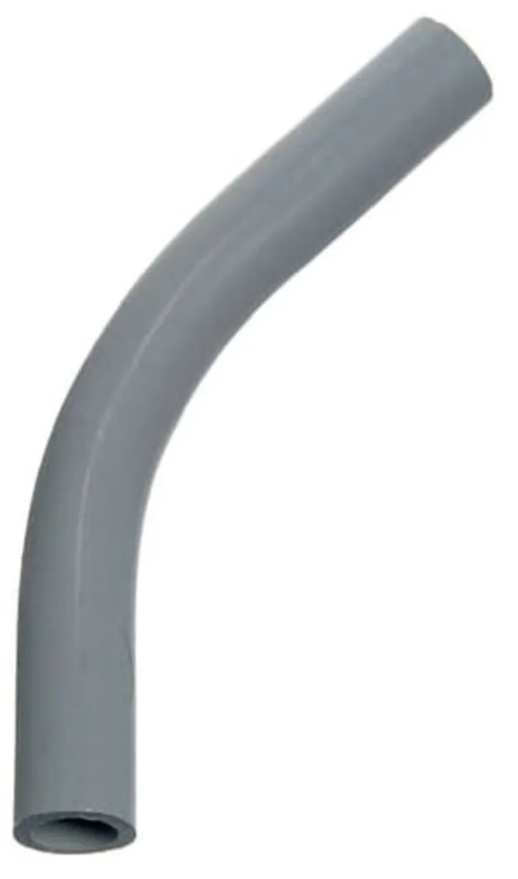3" PVC 22-1/2° Elbow, 24" Radius, Schedule 40, Gray