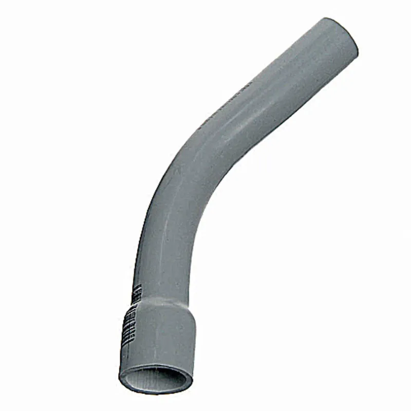 5" PVC 45° Elbow, 48" Radius, Schedule 40, Gray, Bell End