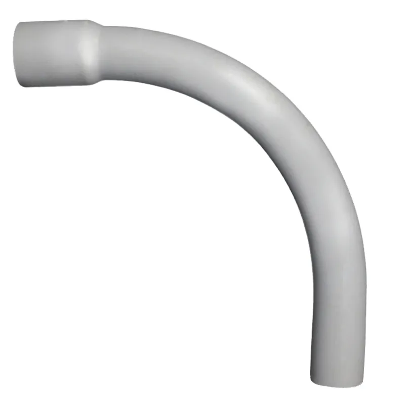 4" PVC 90° Elbow, 24" Radius, Schedule 40, Gray, Bell End