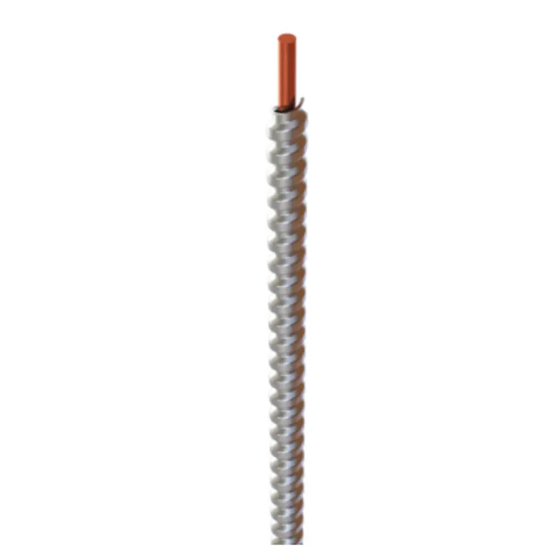4-1 Stranded - Bare Armored Grounding Wire - Plain Interlocked Galvanized Steel Armor - 1000' Reel