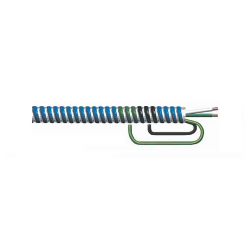 MC Cable, Isolated Ground, Steel Flex, 12/2 Solid, Black/White, 250'