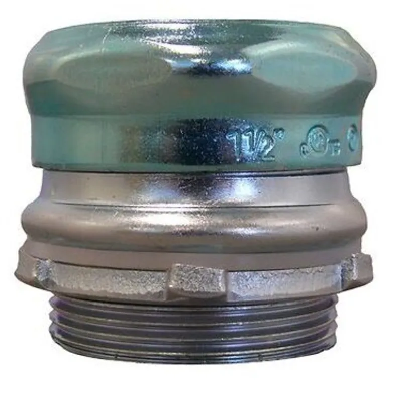 Compression Connector, 1/2" Diameter, Raintight, Steel/Zinc