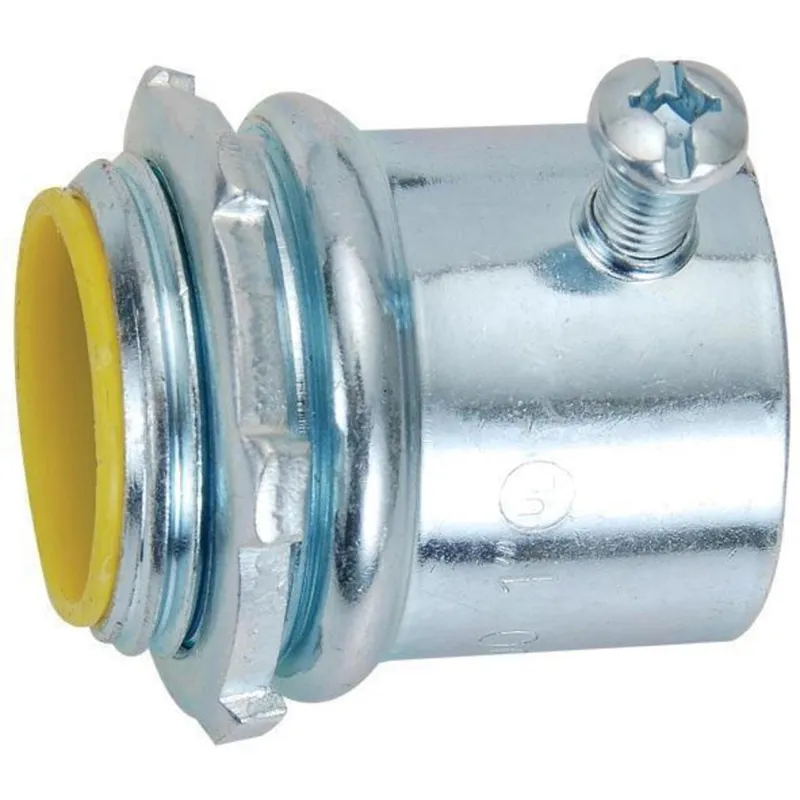 EMT Set Screw Connector, Steel, 4", Insulated