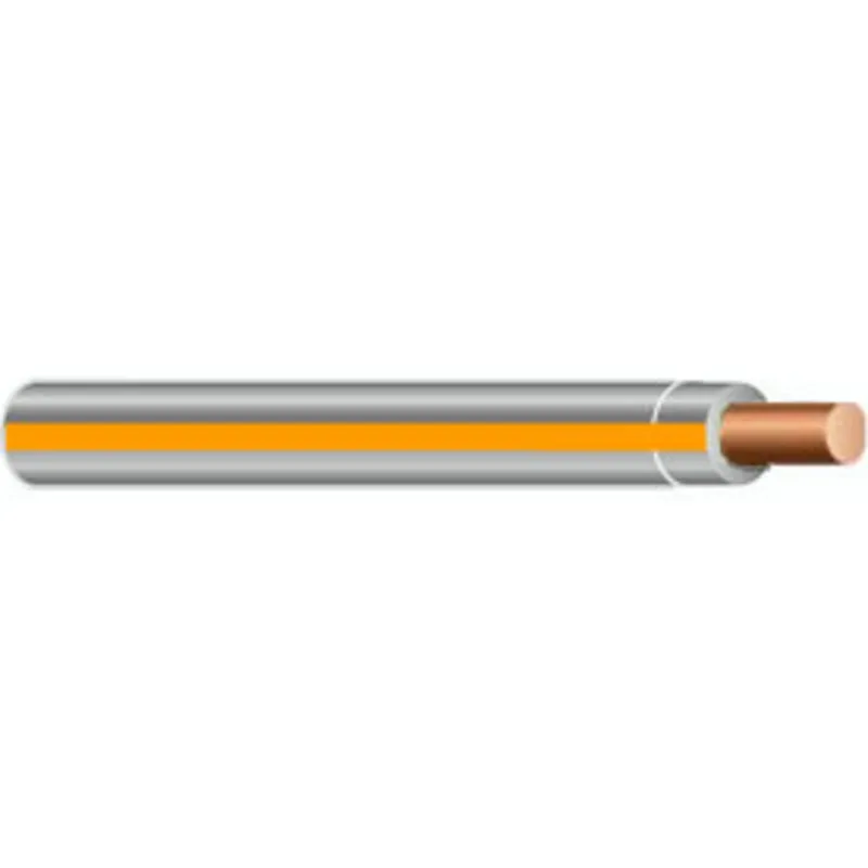 10 AWG THHN/THWN-2 Stranded Copper, Gray w/ Orange Stripe, 500'