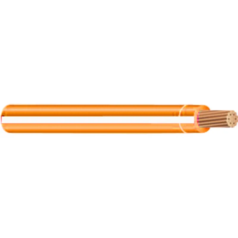 Building Wire, THHN/THWN-2, 12 AWG, Stranded Copper Orange w/White