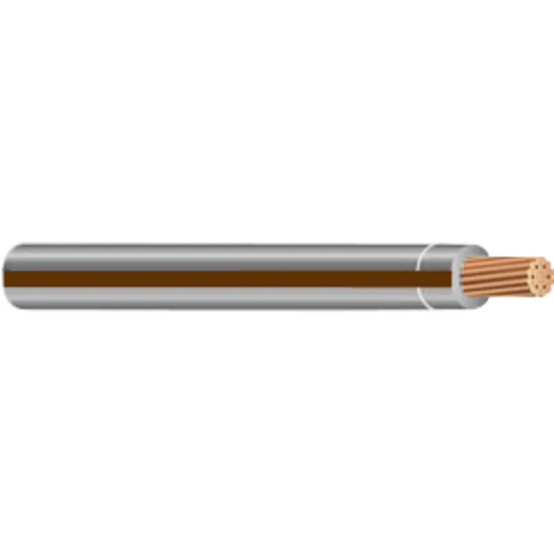 10 AWG THHN/THWN-2 Stranded Copper, Gray w/Brown Stripe, 500'