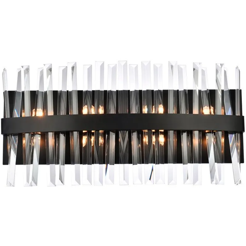 Serephina 8 Light 24 inch Black Bath Sconce Wall Light