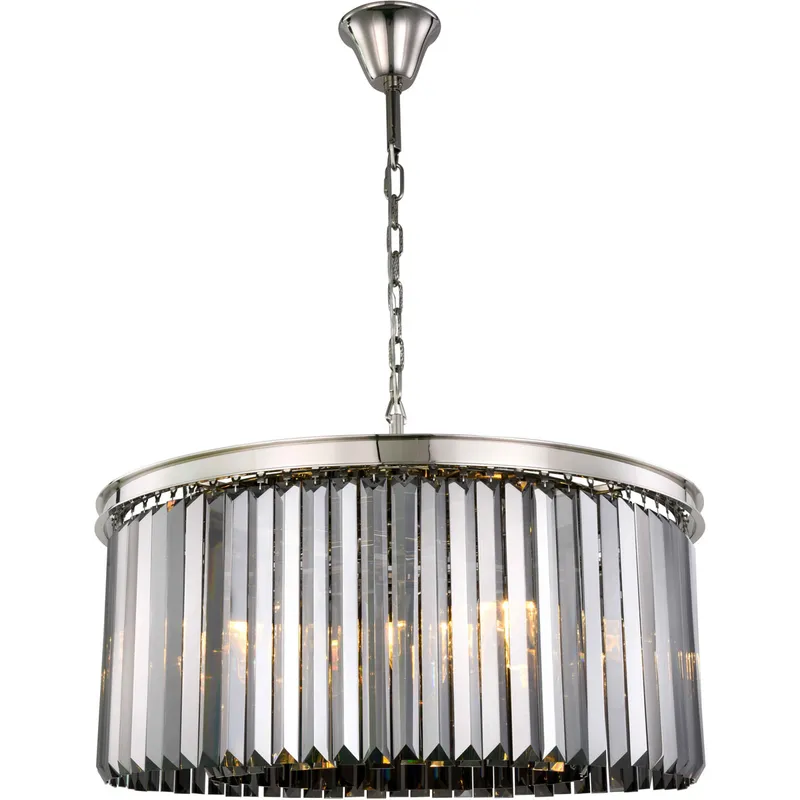 Sydney 8 Light 31.5 inch Polished Nickel Chandelier Ceiling Light in Silver Shade, Urban Classic
