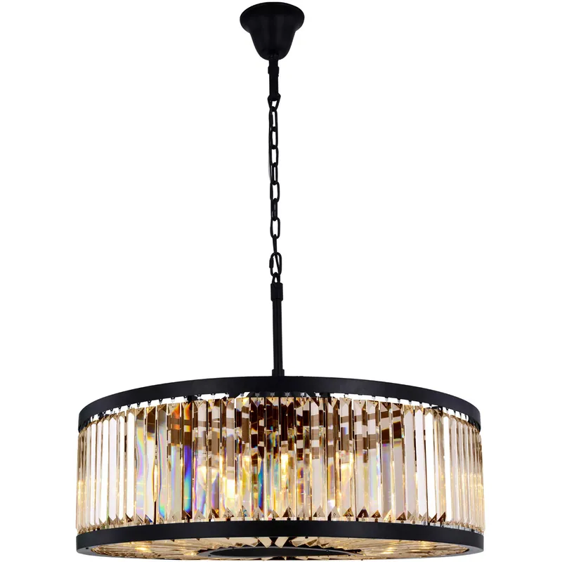Chelsea 10 Light 35.5 inch Matte Black Chandelier Ceiling Light in Golden Teak, Urban Classic
