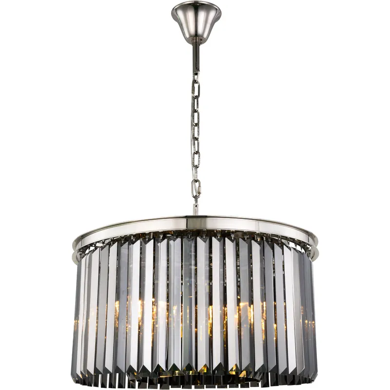 Sydney 8 Light 26 inch Polished Nickel Chandelier Ceiling Light in Silver Shade, Urban Classic