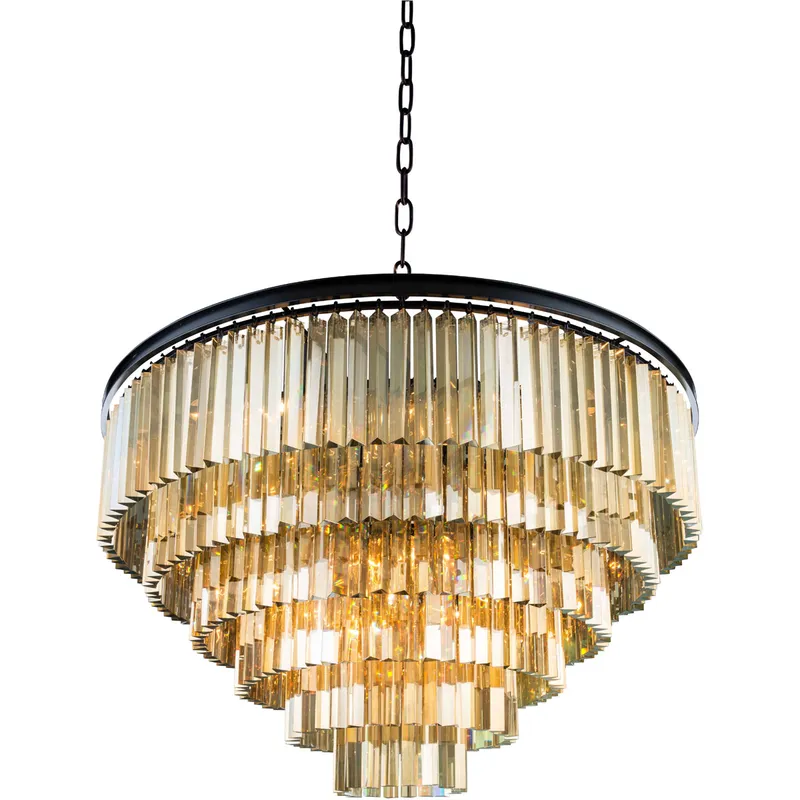 Sydney 10 Light 44 inch Matte Black Pendant Ceiling Light in Clear, Urban Classic
