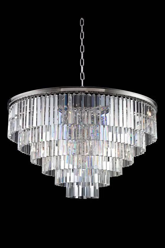 Sydney 33 Light 44 inch Polished Nickel Pendant Ceiling Light in Clear, Urban Classic