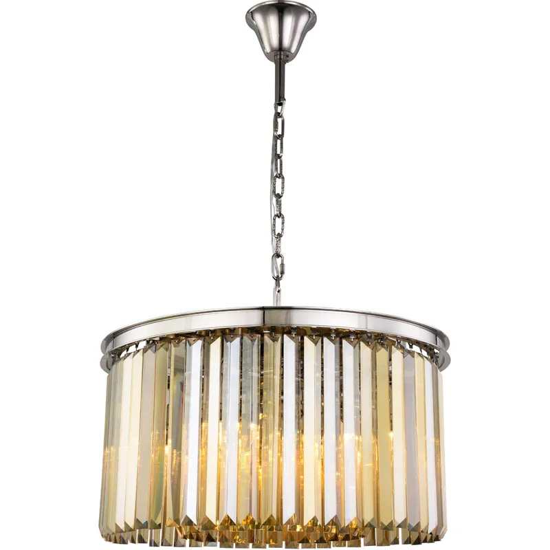 Sydney 8 Light 26 inch Polished Nickel Chandelier Ceiling Light in Golden Teak, Urban Classic