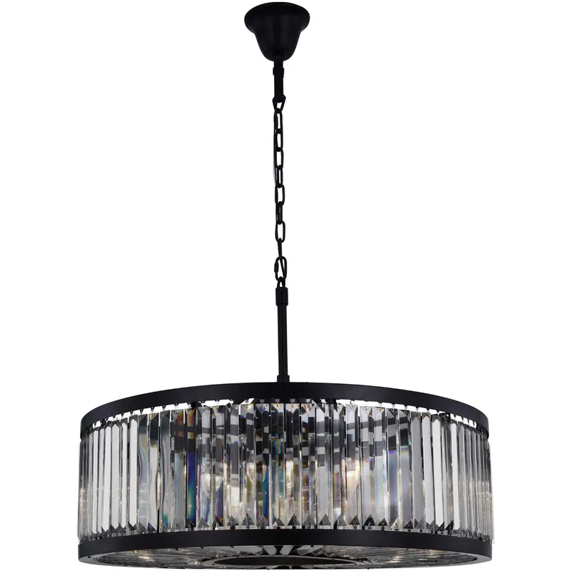 Chelsea 10 Light 35.5 inch Matte Black Chandelier Ceiling Light in Silver Shade, Urban Classic