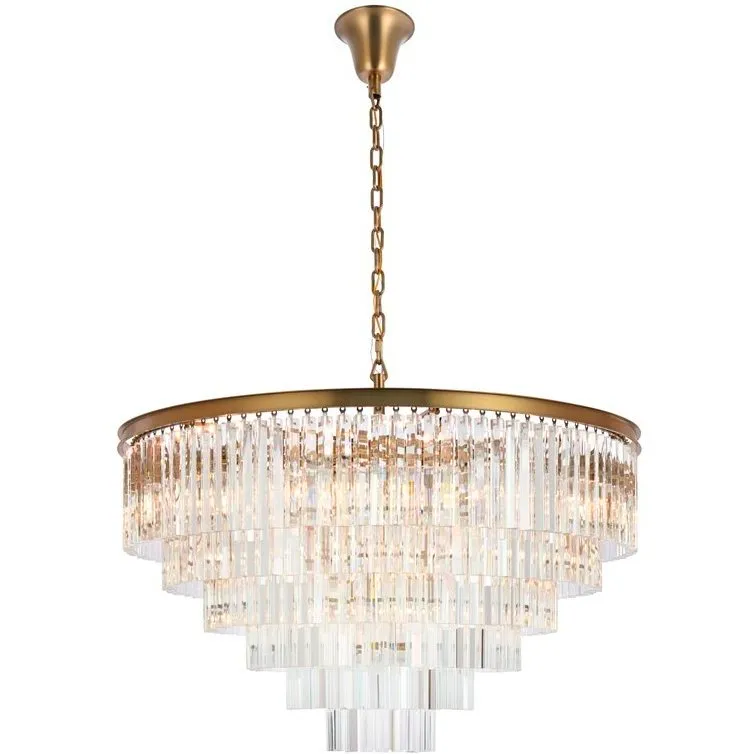 Sydney 33 Light 44 inch Satin Gold Chandelier Ceiling Light in Clear