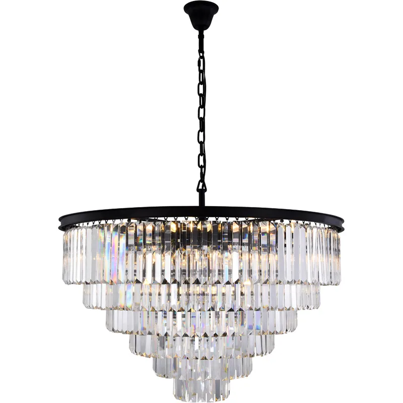 Sydney 33 Light 44 inch Matte Black Chandelier Ceiling Light in Clear, Urban Classic
