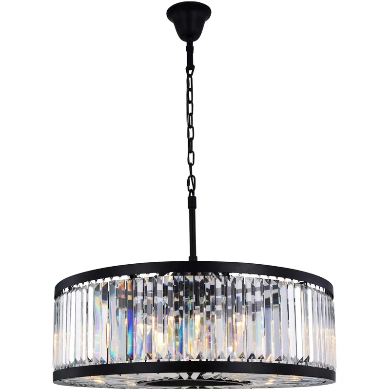Chelsea 10 Light 35.5 inch Matte Black Chandelier Ceiling Light in Clear, Urban Classic