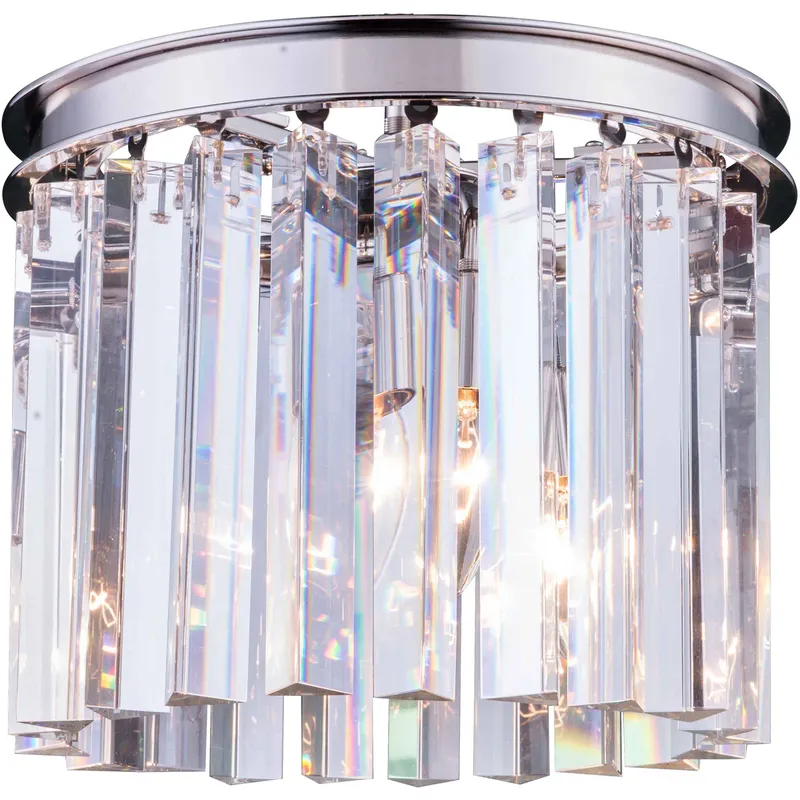 Sydney 3 Light 12 inch Polished Nickel Flush Mount Ceiling Light in Clear, Urban Classic