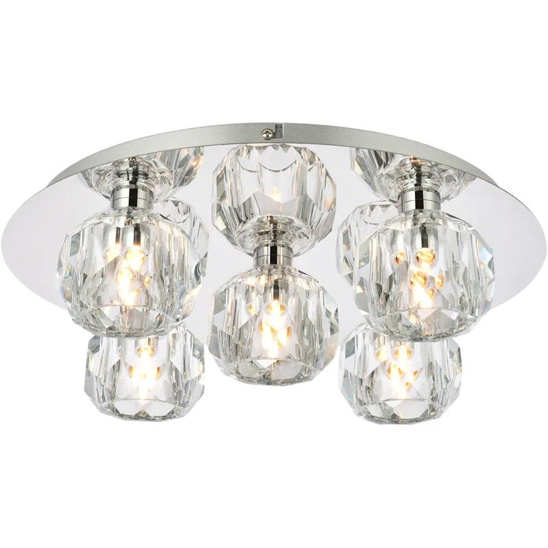 Graham 5 Light 16 inch Chrome Flush Mount Ceiling Light