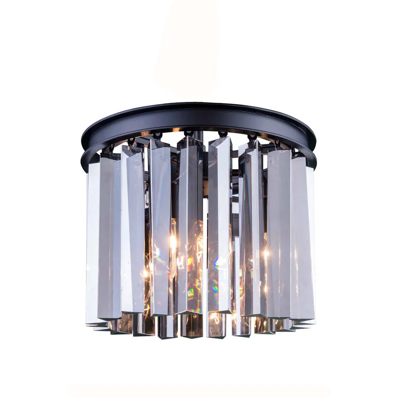 Sydney 3 Light 12 inch Matte Black Flush Mount Ceiling Light in Silver Shade, Urban Classic