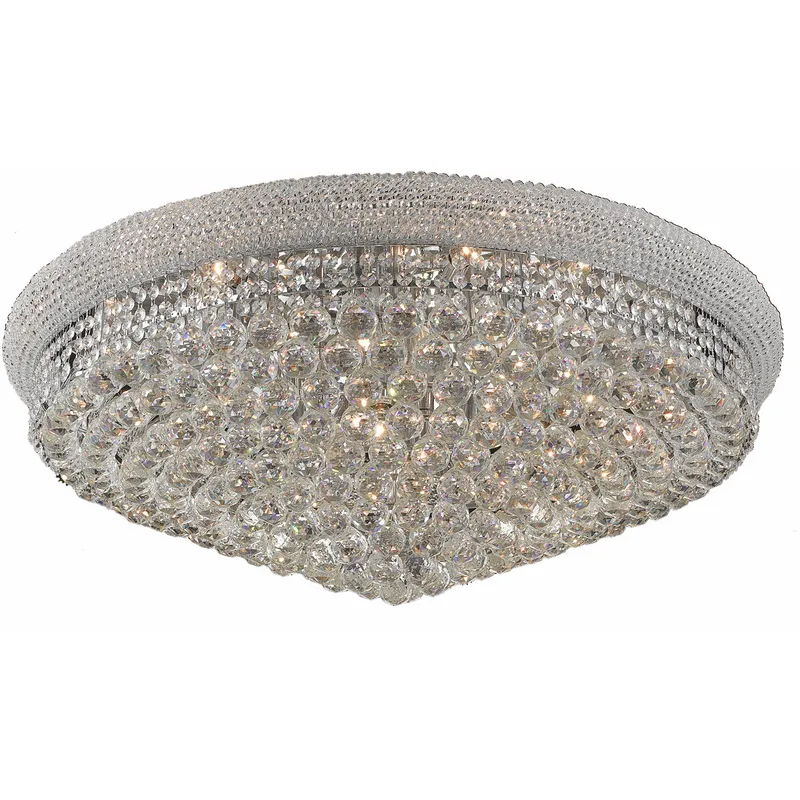 Primo 20 Light 36 inch Chrome Flush Mount Ceiling Light in Royal Cut
