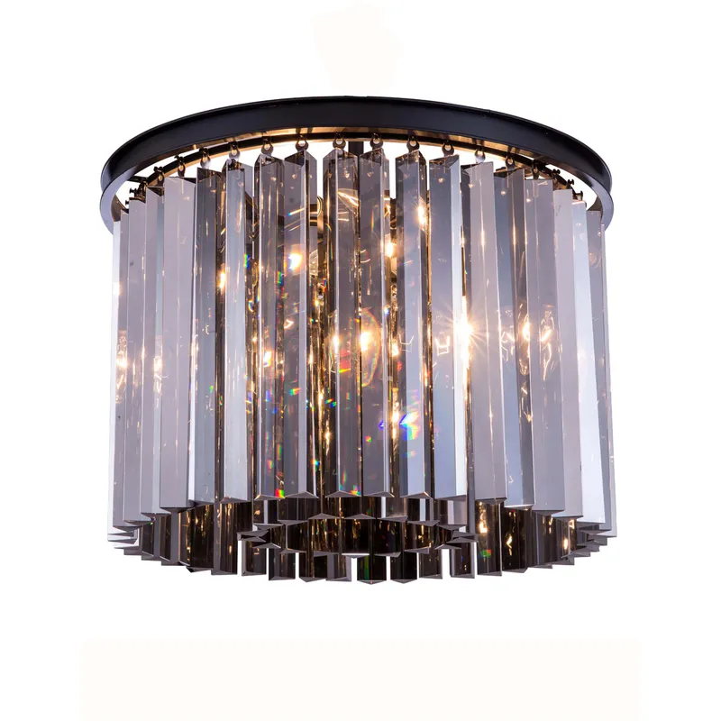 Sydney 6 Light 20 inch Matte Black Flush Mount Ceiling Light in Silver Shade, Urban Classic
